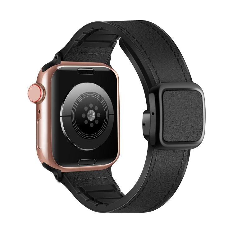 Bracelet de montre en silicone PU avec boucle carrée magnétique, pour Apple Watch Series 4 44 mm, pour Apple Watch Series 4 40 mm, pour Apple Watch Series 3 38 mm, pour Apple Watch Series 3 42 mm