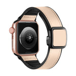 Bracelet de montre en silicone PU avec boucle carrée magnétique, pour Apple Watch Series 4 44 mm, pour Apple Watch Series 4 40 mm, pour Apple Watch Series 3 38 mm, pour Apple Watch Series 3 42 mm