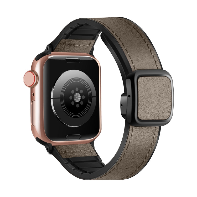 Fold Magnetic Square Buckle PU Silicone Watch Band, For Apple Watch Series 6 40mm, For Apple Watch Series 6 44mm, For pple Watch Series 5 44mm, For Apple Watch Series 5 40mm