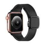 Fold Magnetic Square Buckle PU Silicone Watch Band, For Apple Watch Series 4 44mm, For Apple Watch Series 4 40mm, For Apple Watch Series 3 38mm, For Apple Watch Series 3 42mm