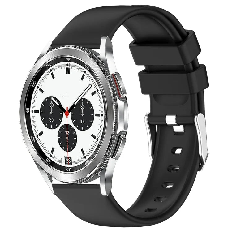 Bracelet de montre en silicone uni lisse de 20 mm, pour Samsung Galaxy Watch 4 Classic 42 mm, pour Samsung Galaxy Watch Active 2 44 mm, pour Samsung Galaxy Watch Active 2 40 mm, pour Samsung Galaxy Watch 42 mm