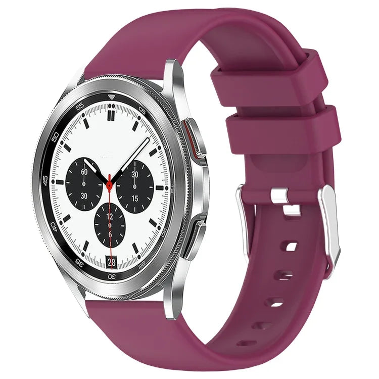 Bracelet de montre en silicone uni lisse de 20 mm, pour Samsung Galaxy Watch 4 Classic 42 mm, pour Samsung Galaxy Watch Active 2 44 mm, pour Samsung Galaxy Watch Active 2 40 mm, pour Samsung Galaxy Watch 42 mm