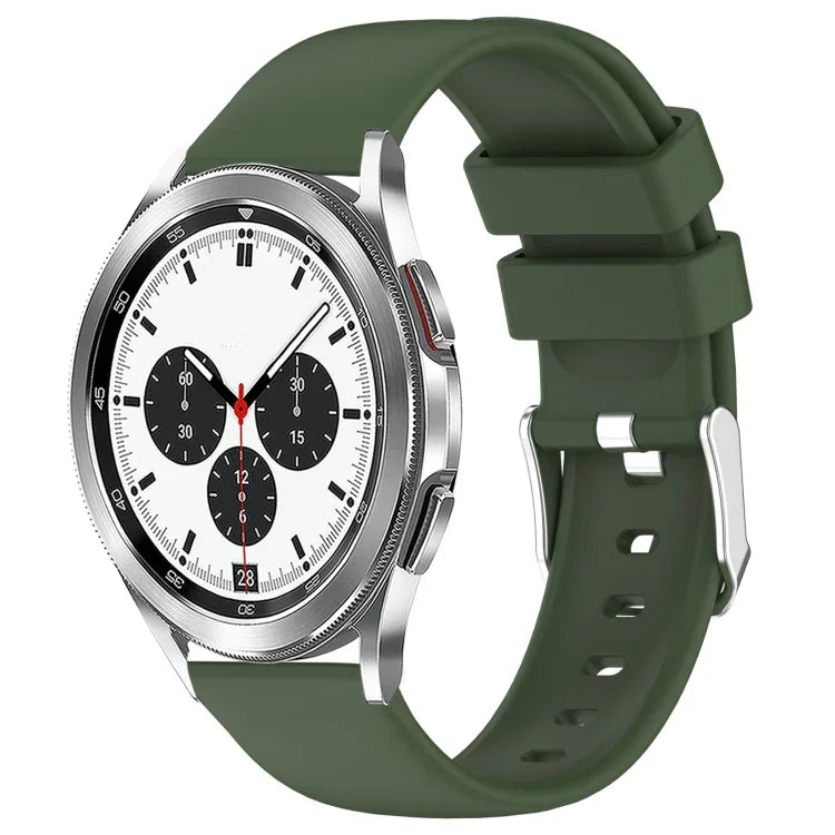 Bracelet de montre en silicone uni lisse de 20 mm, pour Samsung Galaxy Watch 4 Classic 42 mm, pour Samsung Galaxy Watch Active 2 44 mm, pour Samsung Galaxy Watch Active 2 40 mm, pour Samsung Galaxy Watch 42 mm