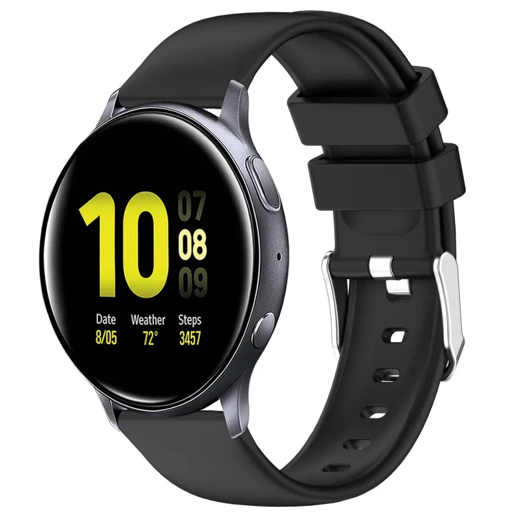 Bracelet de montre en silicone uni lisse de 20 mm, pour Samsung Galaxy Watch 4 Classic 42 mm, pour Samsung Galaxy Watch Active 2 44 mm, pour Samsung Galaxy Watch Active 2 40 mm, pour Samsung Galaxy Watch 42 mm