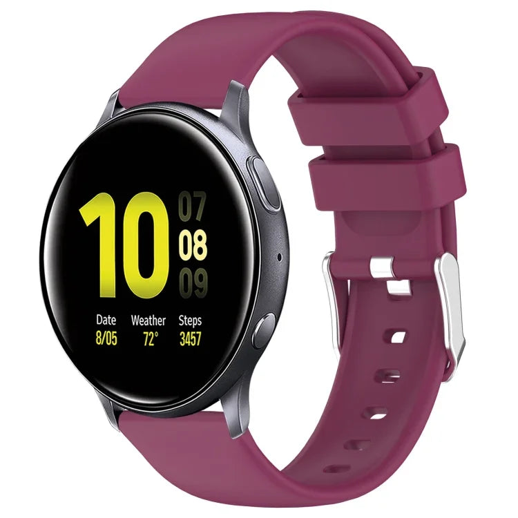 Bracelet de montre en silicone uni lisse de 20 mm, pour Samsung Galaxy Watch 4 Classic 42 mm, pour Samsung Galaxy Watch Active 2 44 mm, pour Samsung Galaxy Watch Active 2 40 mm, pour Samsung Galaxy Watch 42 mm