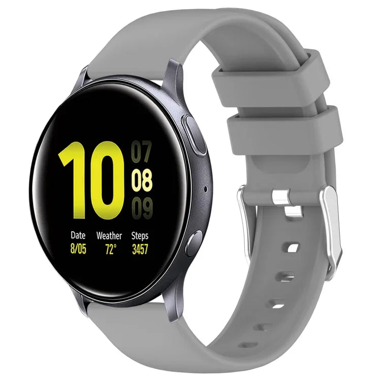 Bracelet de montre en silicone uni lisse de 20 mm, pour Samsung Galaxy Watch 4 Classic 42 mm, pour Samsung Galaxy Watch Active 2 44 mm, pour Samsung Galaxy Watch Active 2 40 mm, pour Samsung Galaxy Watch 42 mm