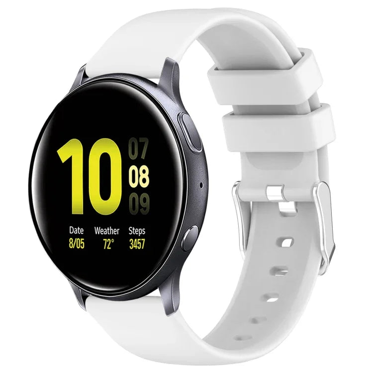 Bracelet de montre en silicone uni lisse de 20 mm, pour Samsung Galaxy Watch 4 Classic 42 mm, pour Samsung Galaxy Watch Active 2 44 mm, pour Samsung Galaxy Watch Active 2 40 mm, pour Samsung Galaxy Watch 42 mm