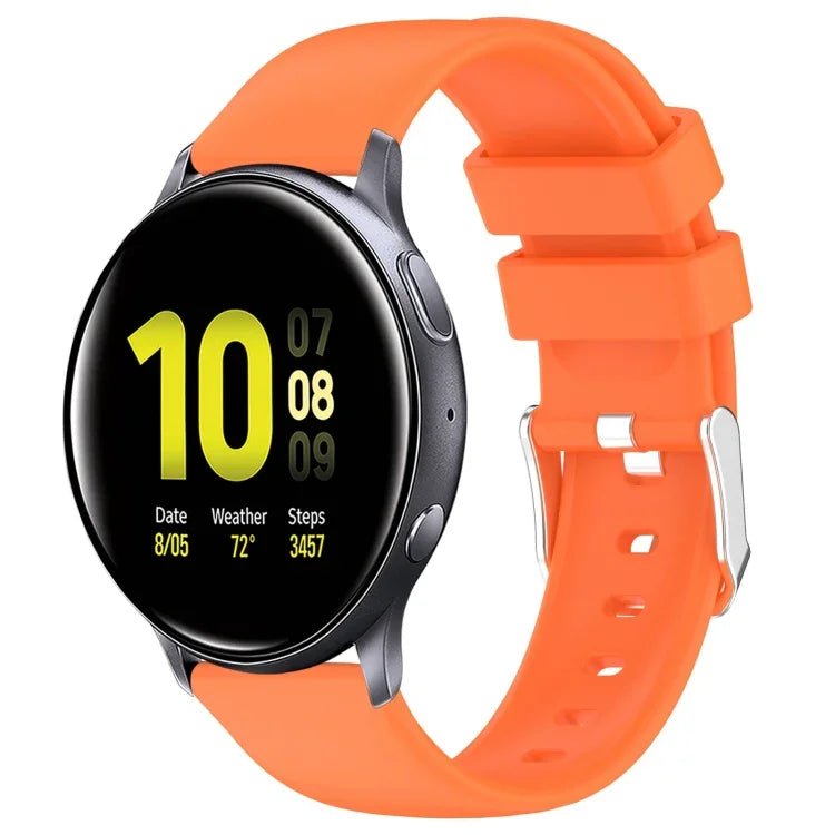 Bracelet de montre en silicone uni lisse de 20 mm, pour Samsung Galaxy Watch 4 Classic 42 mm, pour Samsung Galaxy Watch Active 2 44 mm, pour Samsung Galaxy Watch Active 2 40 mm, pour Samsung Galaxy Watch 42 mm