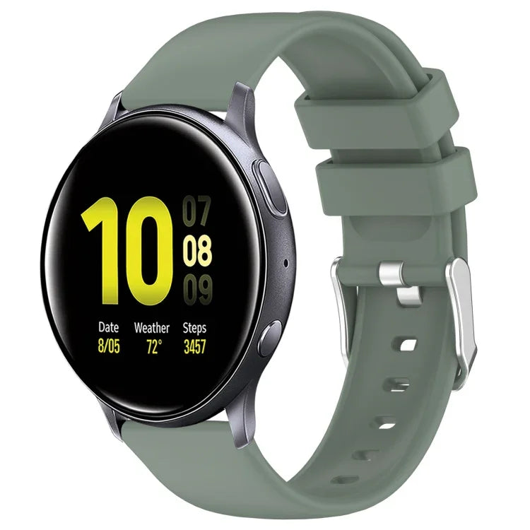 Bracelet de montre en silicone uni lisse de 20 mm, pour Samsung Galaxy Watch 4 Classic 42 mm, pour Samsung Galaxy Watch Active 2 44 mm, pour Samsung Galaxy Watch Active 2 40 mm, pour Samsung Galaxy Watch 42 mm