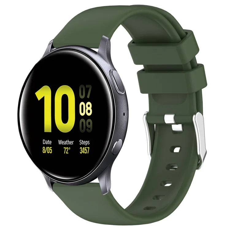 Bracelet de montre en silicone uni lisse de 20 mm, pour Samsung Galaxy Watch 4 Classic 42 mm, pour Samsung Galaxy Watch Active 2 44 mm, pour Samsung Galaxy Watch Active 2 40 mm, pour Samsung Galaxy Watch 42 mm