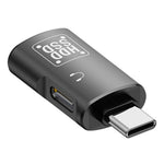 Adaptateur OTG JS-109 USB-C / Type-C vers Type-C + USB 3.0 pour casque numérique et clé USB, Type-C vers Type-C + USB