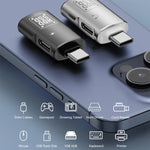 Adaptateur OTG JS-109 USB-C / Type-C vers Type-C + USB 3.0 pour casque numérique et clé USB, Type-C vers Type-C + USB