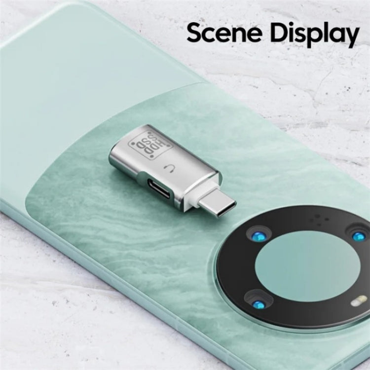 Adaptateur OTG JS-109 USB-C / Type-C vers Type-C + USB 3.0 pour casque numérique et clé USB, Type-C vers Type-C + USB