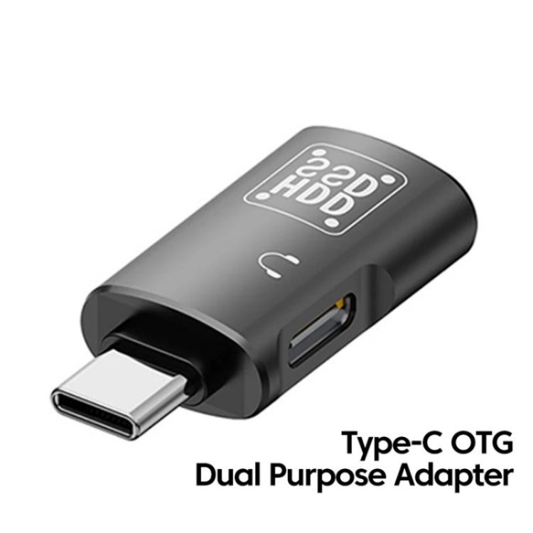 Adaptateur OTG JS-109 USB-C / Type-C vers Type-C + USB 3.0 pour casque numérique et clé USB, Type-C vers Type-C + USB