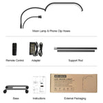 Lampe LED lune sur pied HD-G63X avec télécommande et variation d’intensité, lampe beauté manucure et cils, prise US, prise UK, prise EU, prise AU