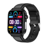 Montre connectée ET570 avec écran couleur de 1,96 pouce, bracelet en cuir, compatible avec les appels Bluetooth et l'ECG