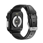 Montre connectée ET570 avec écran couleur de 1,96 pouce, bracelet en cuir, compatible avec les appels Bluetooth et l'ECG