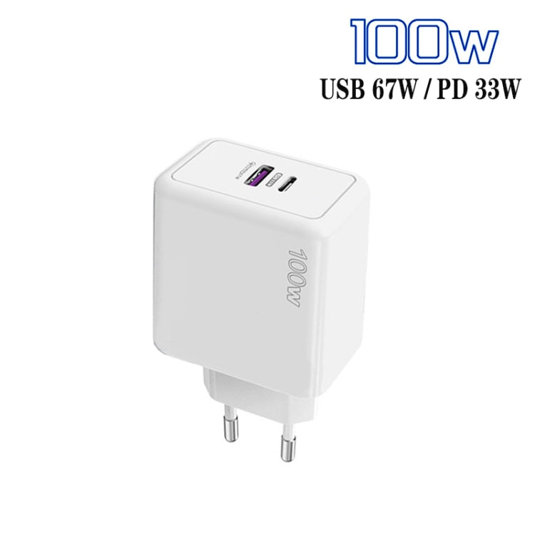 Chargeur mobile USB 67W / Type-C PD 33W Super charge rapide protocole complet, prise EU, prise EU