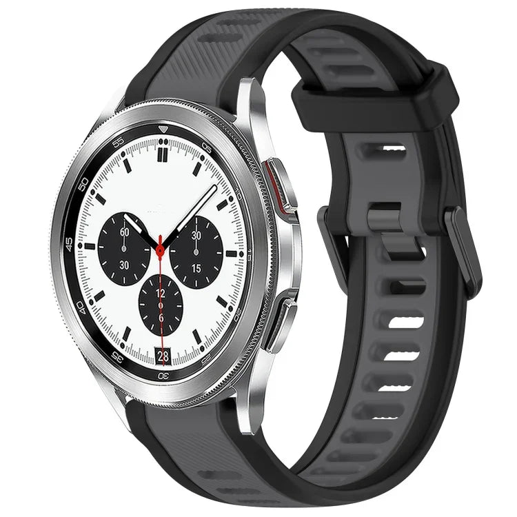 Bracelet de montre en silicone texturé bicolore 20 mm, pour Samsung Galaxy Watch 4 Classic 42 mm, pour Samsung Galaxy Watch Active 2 44 mm, pour Samsung Galaxy Watch Active 2 40 mm, pour Samsung Galaxy Watch 42 mm