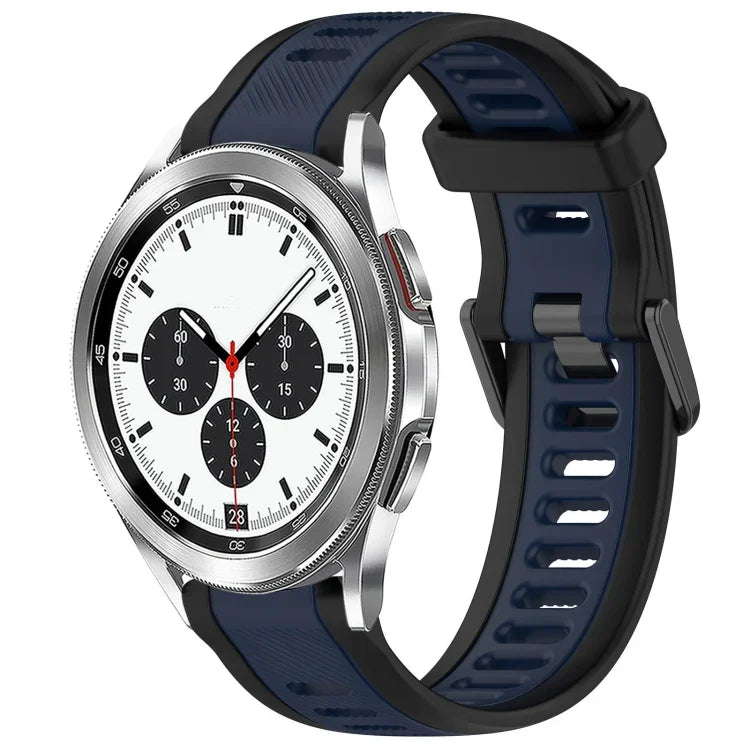Bracelet de montre en silicone texturé bicolore 20 mm, pour Samsung Galaxy Watch 4 Classic 42 mm, pour Samsung Galaxy Watch Active 2 44 mm, pour Samsung Galaxy Watch Active 2 40 mm, pour Samsung Galaxy Watch 42 mm