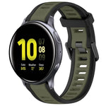 Bracelet de montre en silicone texturé bicolore 20 mm, pour Samsung Galaxy Watch 4 Classic 42 mm, pour Samsung Galaxy Watch Active 2 44 mm, pour Samsung Galaxy Watch Active 2 40 mm, pour Samsung Galaxy Watch 42 mm