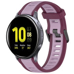 Bracelet de montre en silicone texturé bicolore 20 mm, pour Samsung Galaxy Watch 4 Classic 42 mm, pour Samsung Galaxy Watch Active 2 44 mm, pour Samsung Galaxy Watch Active 2 40 mm, pour Samsung Galaxy Watch 42 mm