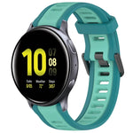 Bracelet de montre en silicone texturé bicolore 20 mm, pour Samsung Galaxy Watch 4 Classic 42 mm, pour Samsung Galaxy Watch Active 2 44 mm, pour Samsung Galaxy Watch Active 2 40 mm, pour Samsung Galaxy Watch 42 mm
