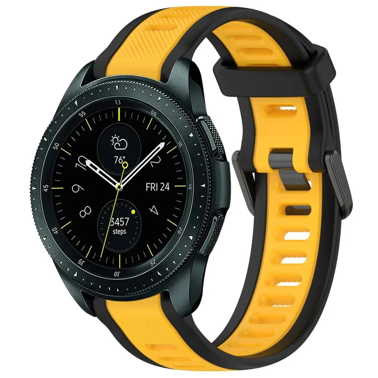 Bracelet de montre en silicone texturé bicolore 20 mm, pour Samsung Galaxy Watch 4 Classic 42 mm, pour Samsung Galaxy Watch Active 2 44 mm, pour Samsung Galaxy Watch Active 2 40 mm, pour Samsung Galaxy Watch 42 mm