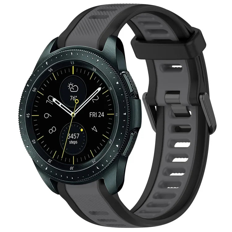 Bracelet de montre en silicone texturé bicolore 20 mm, pour Samsung Galaxy Watch 4 Classic 42 mm, pour Samsung Galaxy Watch Active 2 44 mm, pour Samsung Galaxy Watch Active 2 40 mm, pour Samsung Galaxy Watch 42 mm