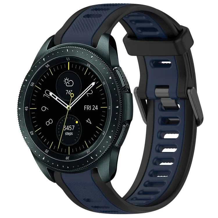 Bracelet de montre en silicone texturé bicolore 20 mm, pour Samsung Galaxy Watch 4 Classic 42 mm, pour Samsung Galaxy Watch Active 2 44 mm, pour Samsung Galaxy Watch Active 2 40 mm, pour Samsung Galaxy Watch 42 mm