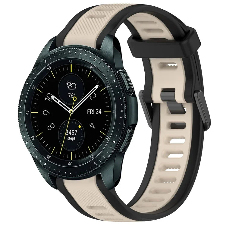 Bracelet de montre en silicone texturé bicolore 20 mm, pour Samsung Galaxy Watch 4 Classic 42 mm, pour Samsung Galaxy Watch Active 2 44 mm, pour Samsung Galaxy Watch Active 2 40 mm, pour Samsung Galaxy Watch 42 mm