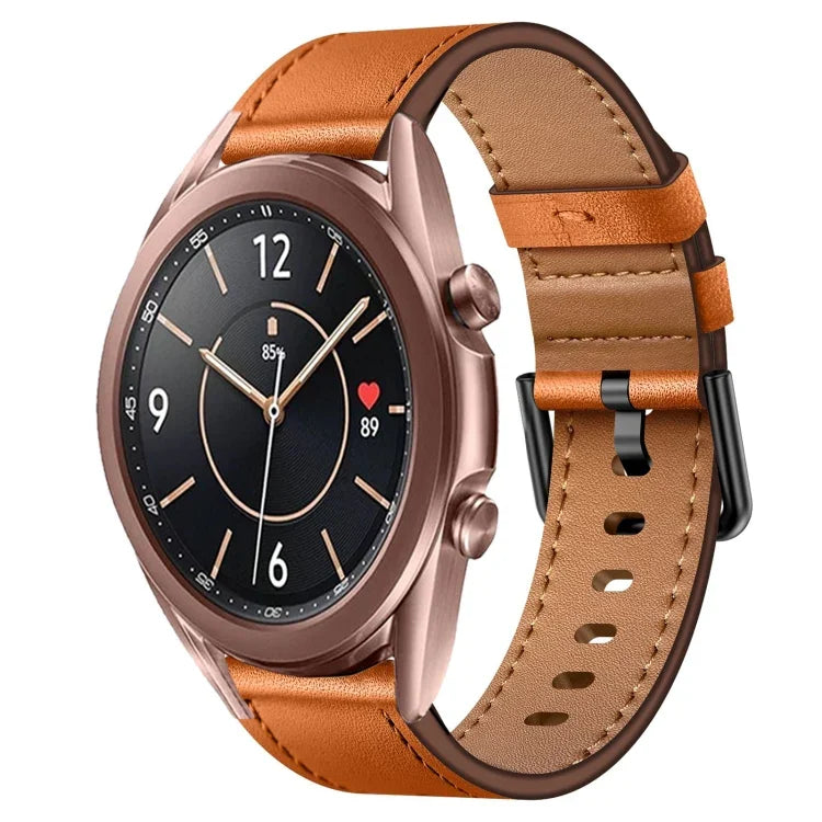 20mm SX Connector Metal Button Switch Leather Watch Band, For Samsung Galaxy Watch 5, For Samsung Galaxy Watch 5 Pro, For Samsung Galaxy Watch 4, For Samsung Galaxy Gear Sport, For Samsung Galaxy Watch 3 41mm, For Samsung Galaxy Watch Active           ...