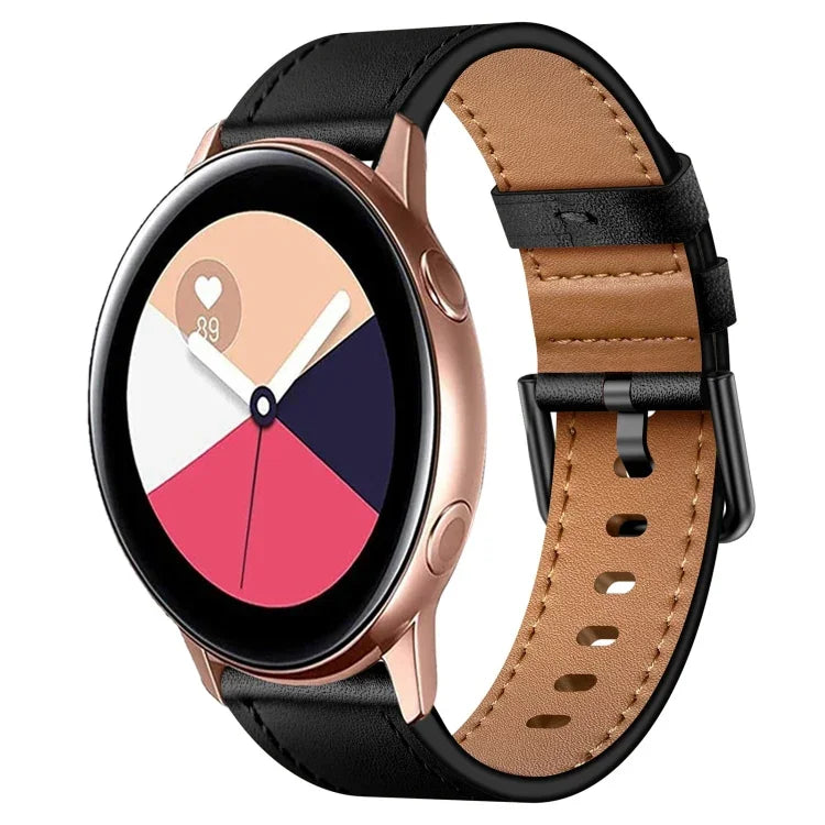 20mm SX Connector Metal Button Switch Leather Watch Band, For Samsung Galaxy Watch 5, For Samsung Galaxy Watch 5 Pro, For Samsung Galaxy Watch 4, For Samsung Galaxy Gear Sport, For Samsung Galaxy Watch 3 41mm, For Samsung Galaxy Watch Active           ...