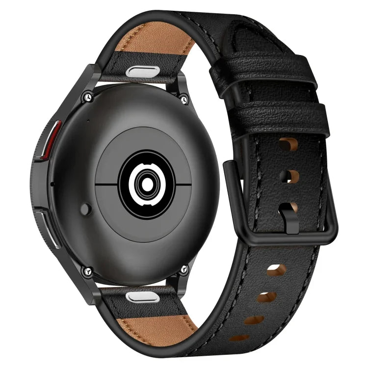 20mm SX Connector Metal Button Switch Leather Watch Band, For Samsung Galaxy Watch 5, For Samsung Galaxy Watch 5 Pro, For Samsung Galaxy Watch 4, For Samsung Galaxy Gear Sport, For Samsung Galaxy Watch 3 41mm, For Samsung Galaxy Watch Active           ...