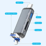 ADS-306 Adaptateur de transfert de données U-Disk USB / 8 broches / Prise Type-C Lecteur de carte SD TF, ADS-306