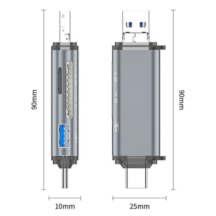 ADS-306 Adaptateur de transfert de données U-Disk USB / 8 broches / Prise Type-C Lecteur de carte SD TF, ADS-306