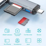 ADS-306 Adaptateur de transfert de données U-Disk USB / 8 broches / Prise Type-C Lecteur de carte SD TF, ADS-306