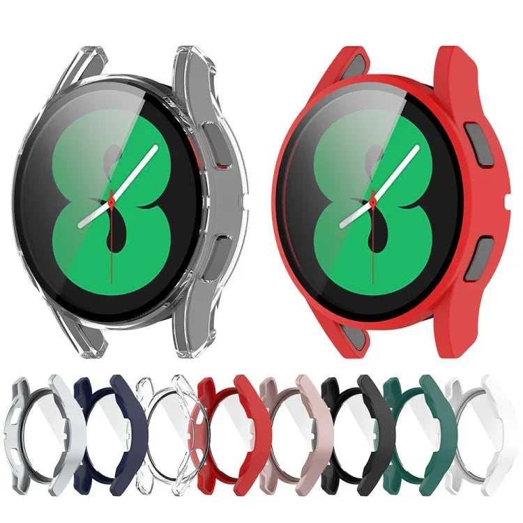 Étui de protection intégré pour montre Samsung Galaxy Watch FE 40 mm en polycarbonate et verre trempé.