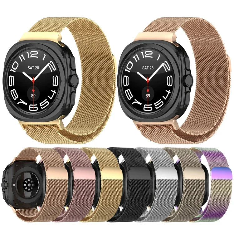 Bracelet de montre magnétique en acier Milan pour Samsung Galaxy Watch Ultra 47 mm