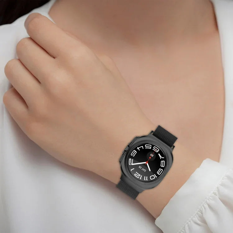 Bracelet de montre magnétique en acier Milan pour Samsung Galaxy Watch Ultra 47 mm