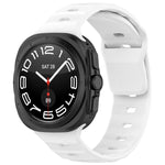 For Galaxy Watch Ultra2 2026 / 2025 / 1 2024 Solid Color Reverse Buckle Silicone Watch Band, Black, White, Blue, Yellow, Light Gray, Dark Green, Cyan, Dark Blue, Starlight, Pink