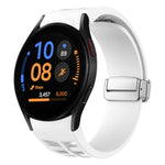 Bracelet de montre en silicone avec boucle pliante magnétique argentée Richard, pour Samsung Galaxy Watch FE 40mm, pour Samsung Galaxy Watch 5 Pro Golf Edition, pour Samsung Galaxy Watch 5 Golf Edition