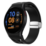Bracelet de montre en silicone avec boucle pliante magnétique argentée Richard, pour Samsung Galaxy Watch FE 40mm, pour Samsung Galaxy Watch 5 Pro Golf Edition, pour Samsung Galaxy Watch 5 Golf Edition