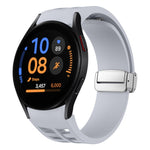 Bracelet de montre en silicone avec boucle pliante magnétique argentée Richard, pour Samsung Galaxy Watch FE 40mm, pour Samsung Galaxy Watch 5 Pro Golf Edition, pour Samsung Galaxy Watch 5 Golf Edition