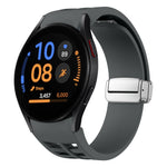 Bracelet de montre en silicone avec boucle pliante magnétique argentée Richard, pour Samsung Galaxy Watch FE 40mm, pour Samsung Galaxy Watch 5 Pro Golf Edition, pour Samsung Galaxy Watch 5 Golf Edition