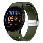 Bracelet de montre en silicone avec boucle pliante magnétique argentée Richard, pour Samsung Galaxy Watch FE 40mm, pour Samsung Galaxy Watch 5 Pro Golf Edition, pour Samsung Galaxy Watch 5 Golf Edition