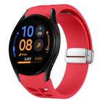 Bracelet de montre en silicone avec boucle pliante magnétique argentée Richard, pour Samsung Galaxy Watch FE 40mm, pour Samsung Galaxy Watch 5 Pro Golf Edition, pour Samsung Galaxy Watch 5 Golf Edition