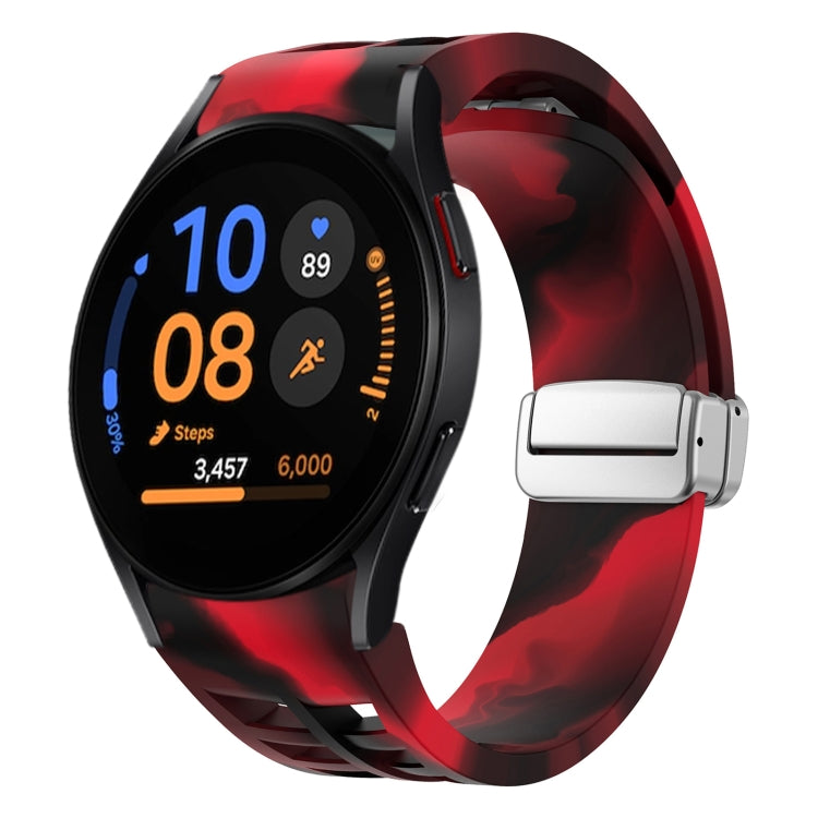 Bracelet de montre en silicone avec boucle pliante magnétique argentée Richard, pour Samsung Galaxy Watch FE 40mm, pour Samsung Galaxy Watch 5 Pro Golf Edition, pour Samsung Galaxy Watch 5 Golf Edition
