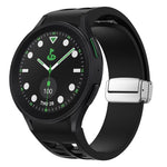 Bracelet de montre en silicone avec boucle pliante magnétique argentée Richard, pour Samsung Galaxy Watch FE 40mm, pour Samsung Galaxy Watch 5 Pro Golf Edition, pour Samsung Galaxy Watch 5 Golf Edition