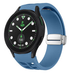 Bracelet de montre en silicone avec boucle pliante magnétique argentée Richard, pour Samsung Galaxy Watch FE 40mm, pour Samsung Galaxy Watch 5 Pro Golf Edition, pour Samsung Galaxy Watch 5 Golf Edition